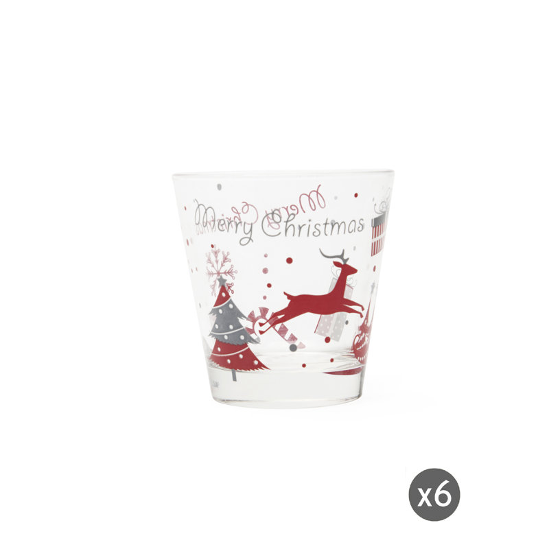 Merry Christmas 250ml Drinking Glass Set