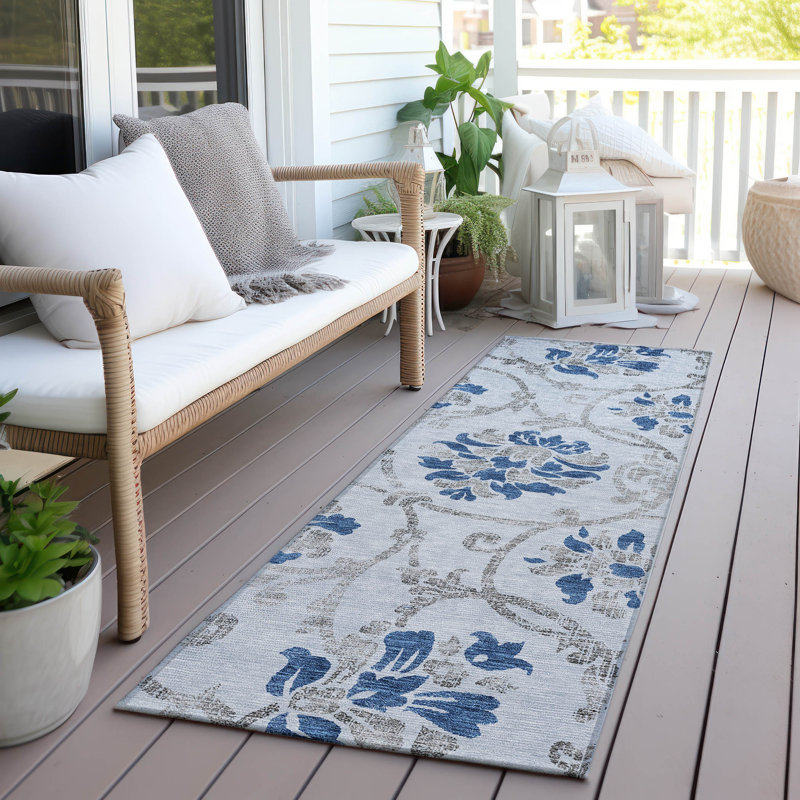 Sophilia Washable Floral Indoor / Outdoor Rug, Runner 2'3" x 7'6"