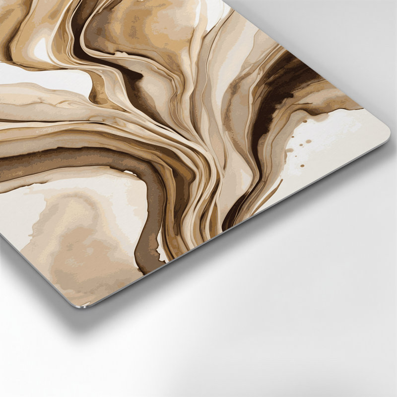 Aquarelle abstraite 48, art mural en métal beige, H 18 po x l 12 po