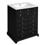 Meuble-lavabo de 24 po avec rangement pour porte d'armoire, style moderne, construction, lavabo brillant, assemblage facile pour les débutants, diverses fonctions de rangement, design contemporain, lavabo, finition lisse, finition rapide
