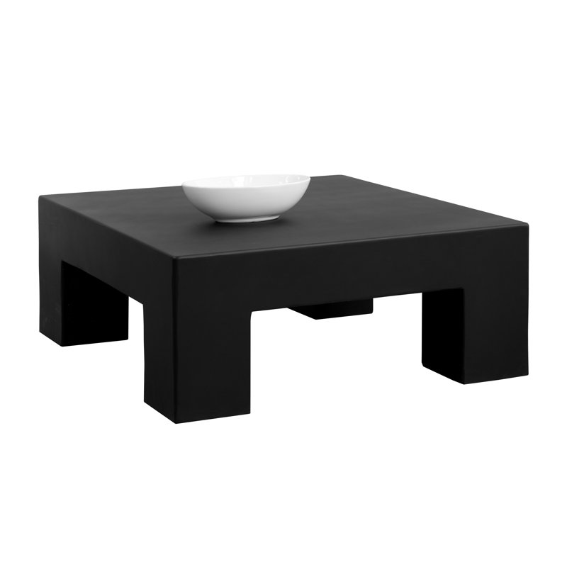 Renley Outdoor Square Coffee Table, Black