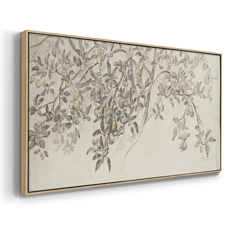 Série abstraite-cmxxxviii - Toile tendue avec châssis encadré - Prêt à être accroché, H 17 po x l 33 po, Naturel