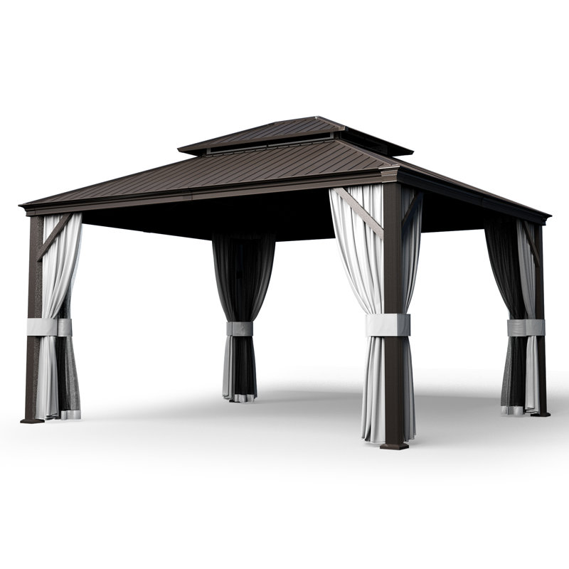 Metal Patio Gazebo, 115" H x 168" W x 144" D