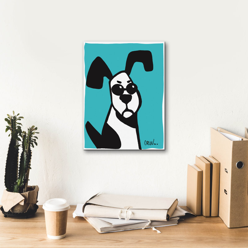 «Dog On Blue» par Irena Orlov, H 16 po x l 12 po x P 0,75 po 