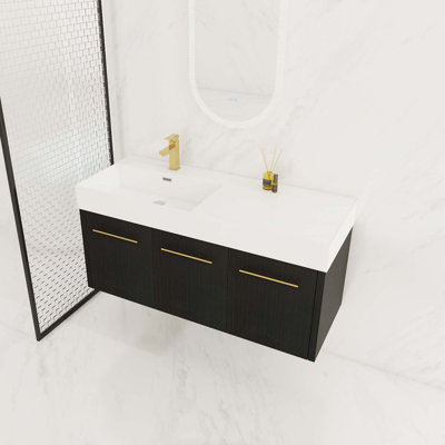 Meuble-lavabo mural 48 po avec lavabo en résine