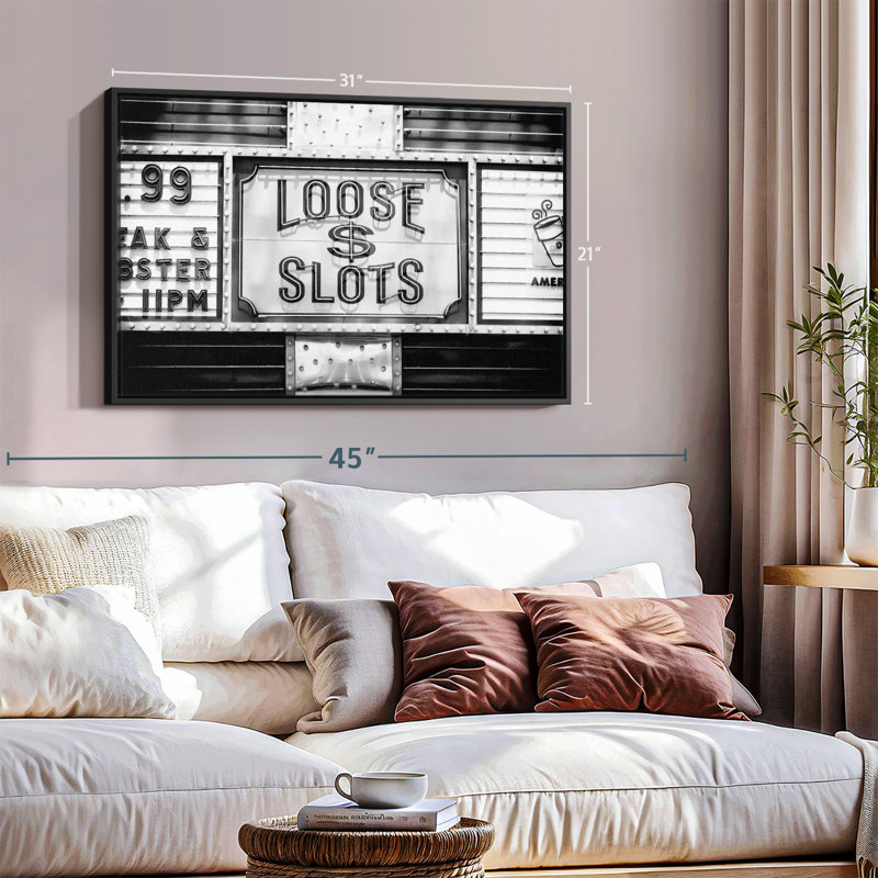«Loose Dollar Machines à sous», H 21 po x l 31 po