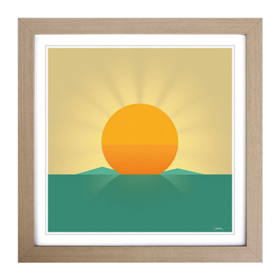 Sun Minimalism - Single Picture Frame Print on Wood