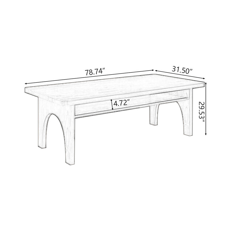Brown Rectangular Solid Wood desk, 29.53" H x 78.74" W x 31.5" D