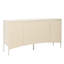 Élégante console en beige - Porte incurvée et rainure arquée au fini texturé Élégant buffet à quatre portes avec pieds en métal