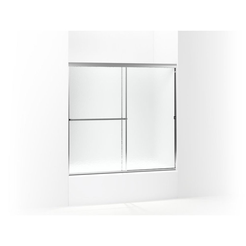 Standard 59'' x 56.44'' Bypass Tub Door, Silver, Hammered