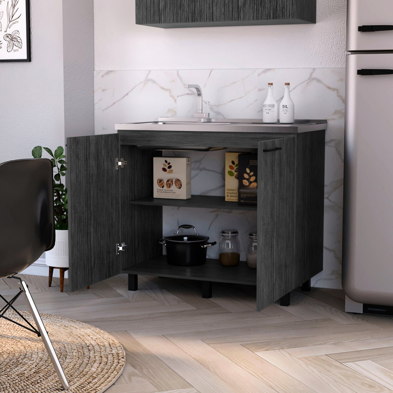 Évier et armoire utilitaire en chêne - Conception élégante et élégante pour la rénovation de votre cuisine