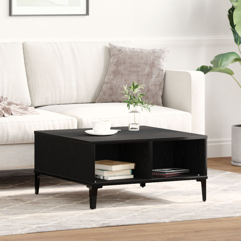 Coffee Table with Storage, Black Oak