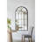 34x65.5" Arched Full-Length Mirror with Black and Gold Windowpane Design