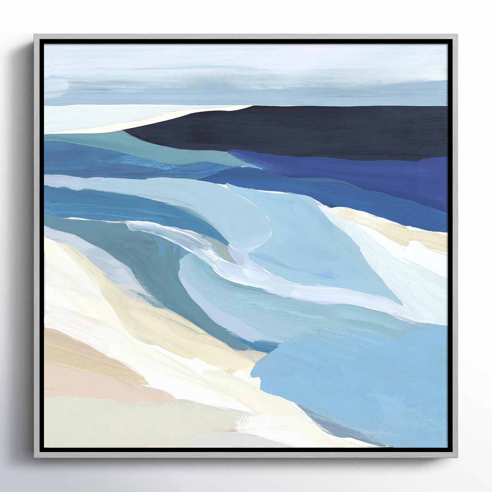Camarie "Graham Lake I" Print by Isabelle Z, 25.5" H x 25.5" W, Picture Framed Canvas, Silver