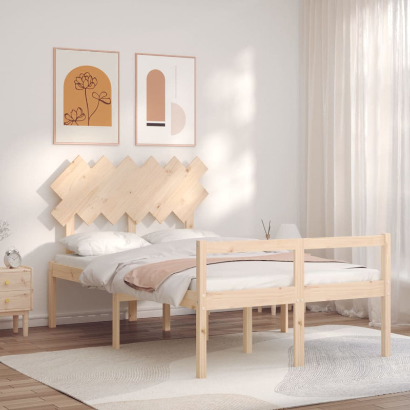 Bed Frame with Headboard, White, Super King (6')
