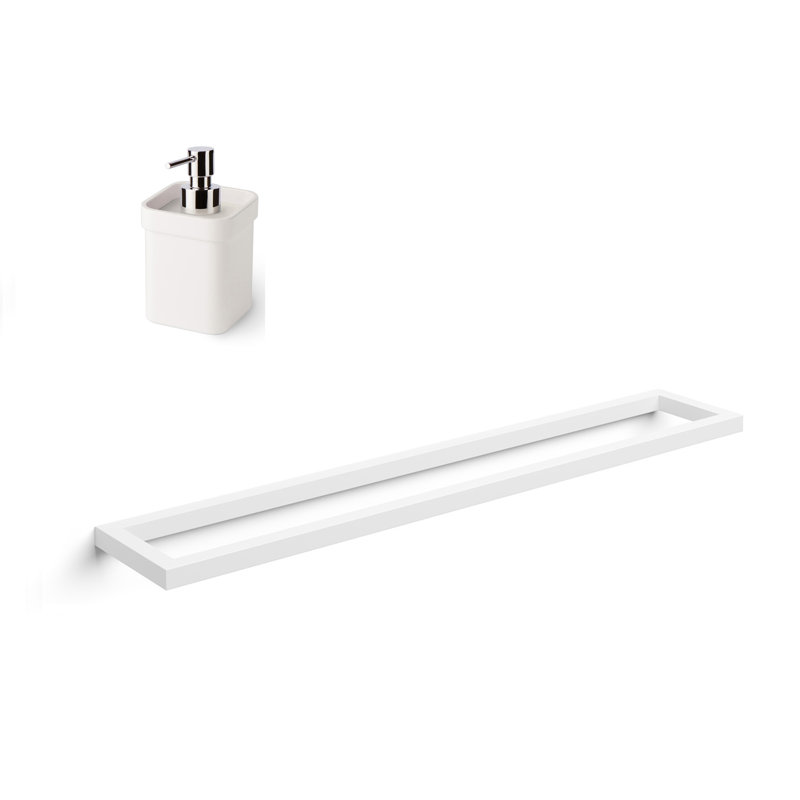Ensemble de quincaillerie de salle de bain 2 pièces Gerla, Blanc