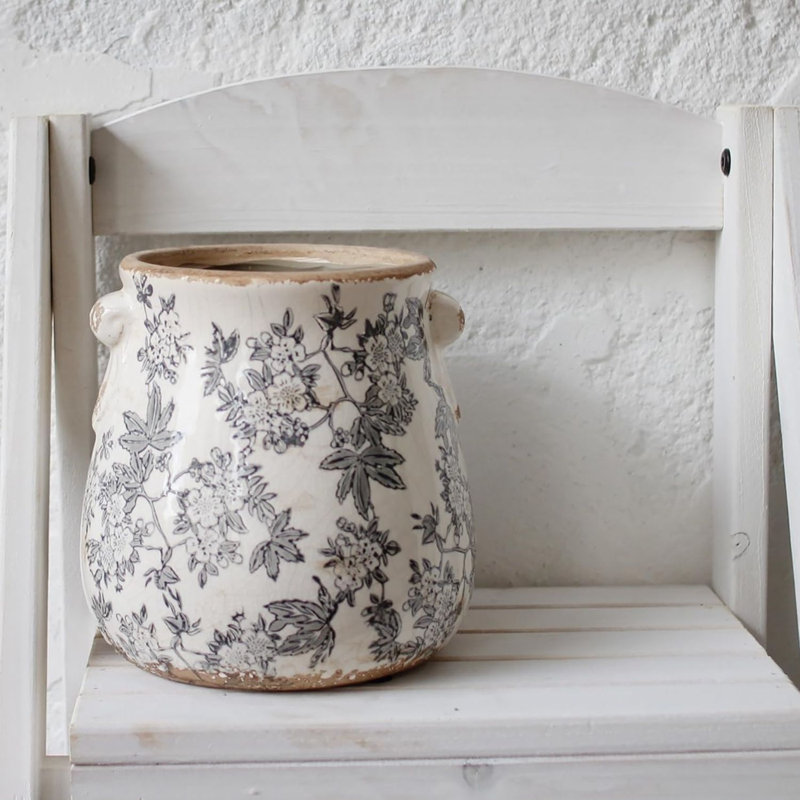 Rustic Farmhouse Ceramic Plant Pot