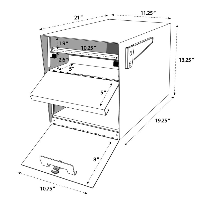 Locking Post Mounted Mailbox, Granite