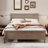 Mid-Century Wood Platform Bed With Headboard And Wood Slat Support, No Box Spring Needed-272177711-272177700