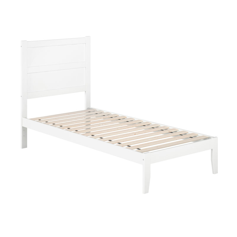  Teo Solid Wood Platform Bed, Twin XL, White