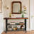 Industrial Console Entryway Table, Metal Wood Rustic Sofa Table With Storage, Farmhouse 3 Tier Shelf Long Hallway Foyer Entry Tables Behind Couch For Home Living Room Entryway, Rustic Brown