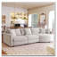 Canapé modulaire en tissu chenille 3 pièces 105 po avec méridienne incurvée et 3 coussins décoratifs 105 po-524011699
