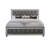 Silver Grey Modern Queen Bed Featuring Detail, Bun Feet, Padded Headboard, Low Profile , Solid Wood And Main Material, Upholstery, Support Slats Box Spring Requirement In Style With Construction,
