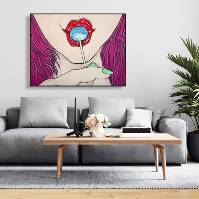 Lollipop - Pop Art Food Framed Canvas for Home Decor