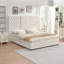 Lit plateforme glamour moderne extra-haut en velours capitonné avec tiroirs de rangement, King, crème-1624956750-1624956748