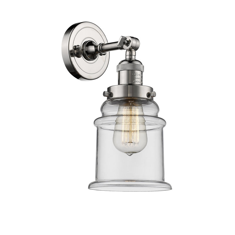Galaviz Armed Sconce, Polished Nickel, Clear
