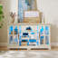 Armoire basse à 2 grilles avec treillis latéral, 2 tablettes réglables à 2 niveaux, rangement en verre multifonctionnel pour diverses pièces-1465471782