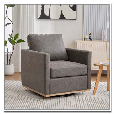 Fauteuil d'appoint pivotant rembourré 30,7 po l 30,7 po