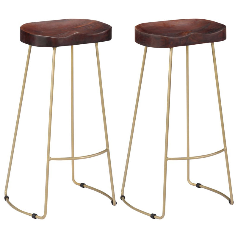 Fuchs Solid Wood Counter Stool, Gold/Brown