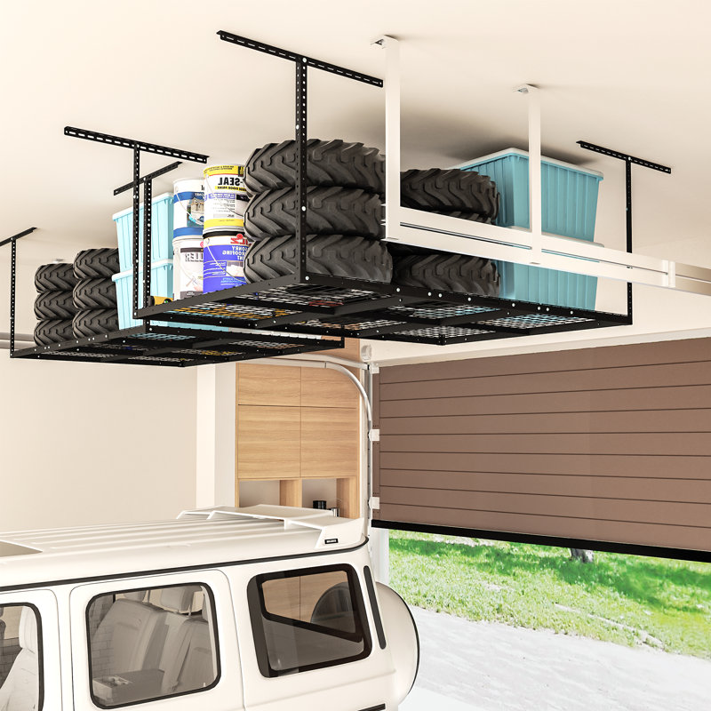 Supports de rangement pour plafond en acier Maryorie, Noir, H 40 po x l 72 po x P 46 po