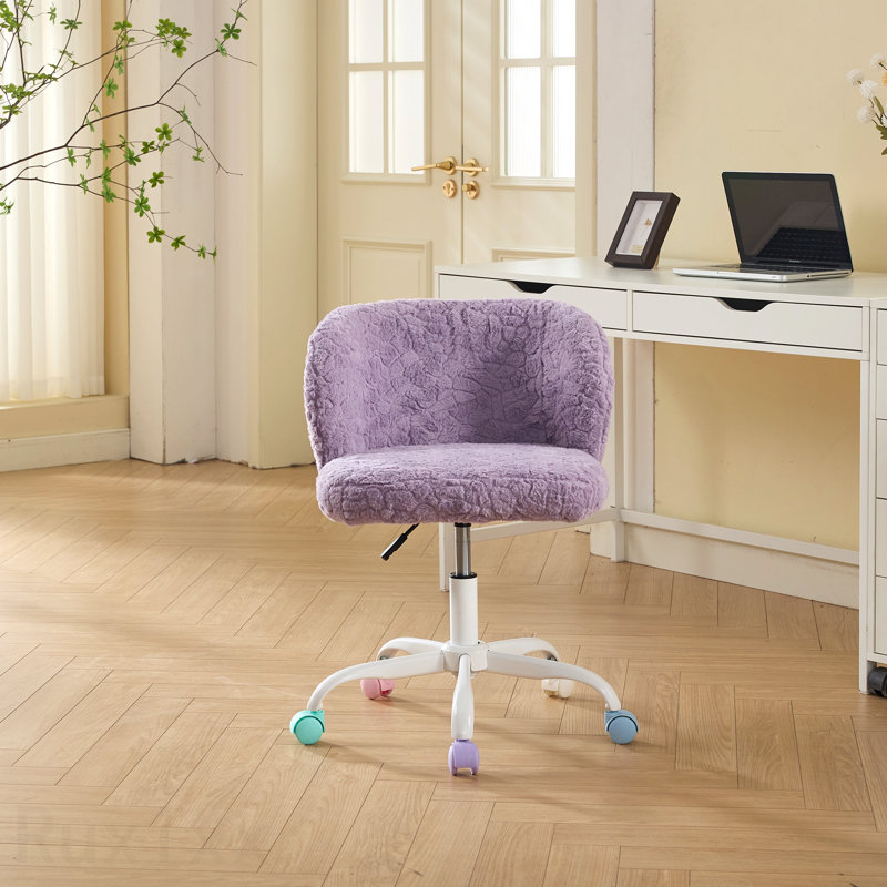 Fauteuil de bureau pivotant ajustable Fluffy, Violet