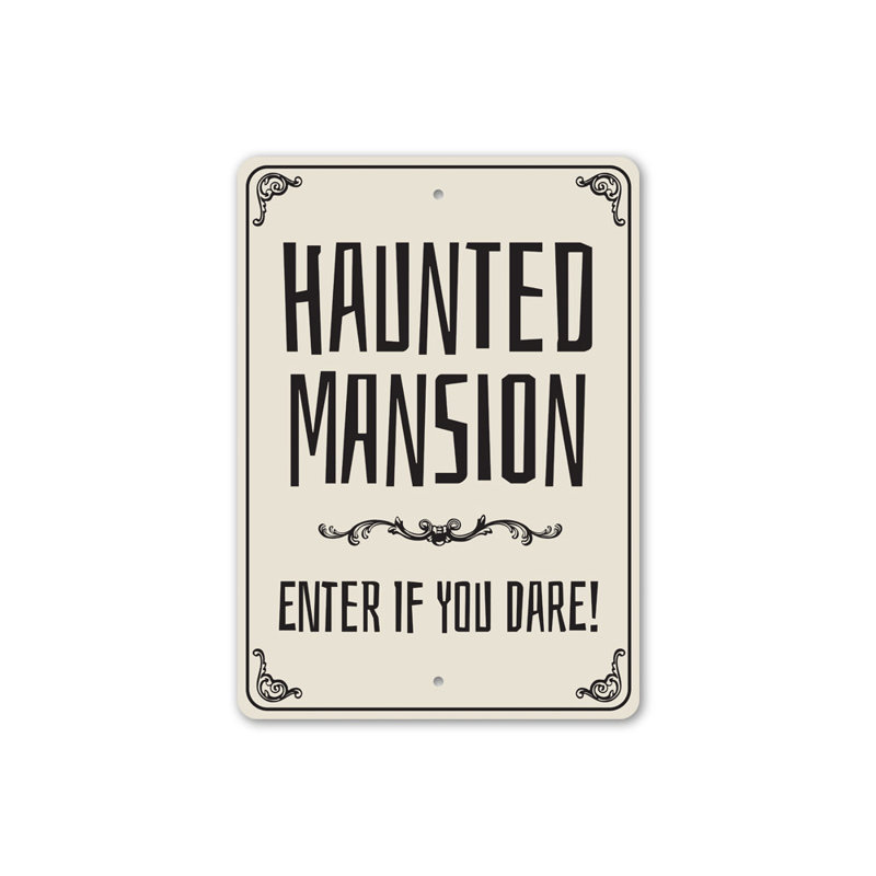 Panneau d'entrée en aluminium Haunted Mansion, H 18 po x l 12 po x P 0,06 po