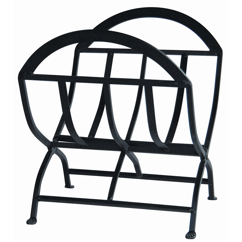 Black Wrought Iron 22'' Folding Firewood Log Rack