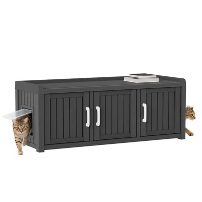Cat Litter Box Enclosure Hidden Litter Box Furniture With Door And Window