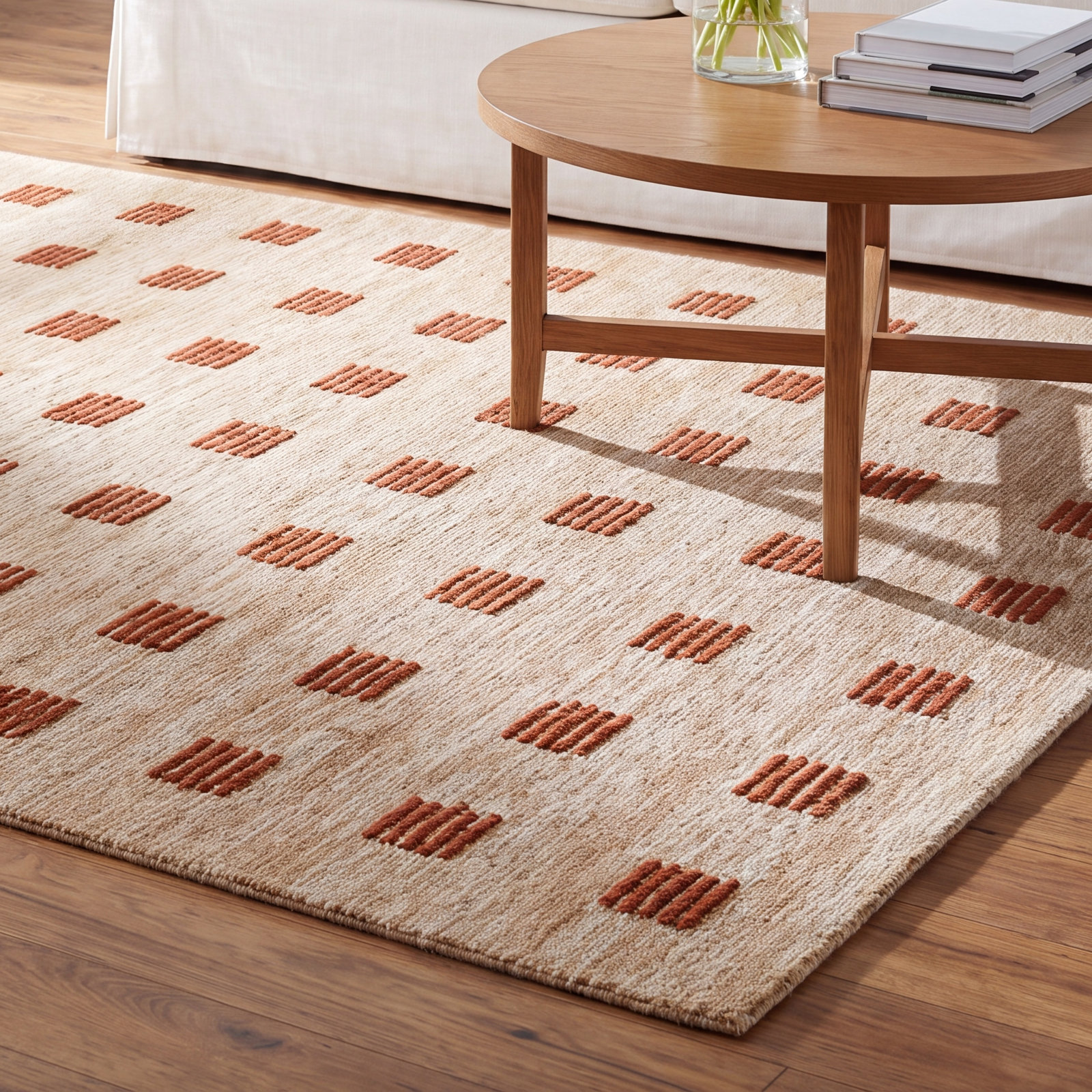 Lanora Hand Tufted Wool Red Rug, Rectangle 3'6" x 5'6"