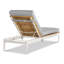Chaise longue en aluminium / teck Ronan