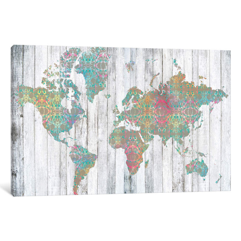 Boho Map II by Jennifer Goldberger - Wrapped Canvas Print, 66.04 cm H x 45.72 cm W x 1.91 cm D