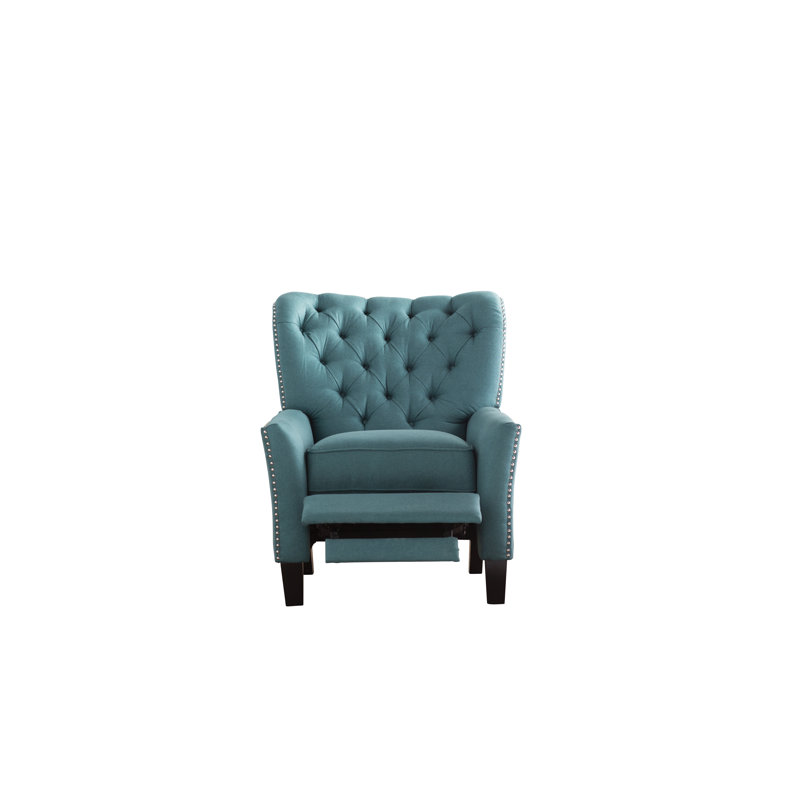 Wellersburg Upholstered Fabric Recliner, Teal