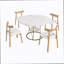 Ensemble de table de salle à manger extensible de 43 pouces pour 4 à 6 personnes avec 4 chaises en bois massif, table à rallonge manuelle sans rail avec placage en marbre et base en métal doré, table de ferme extensible de 43 à 59 pouces