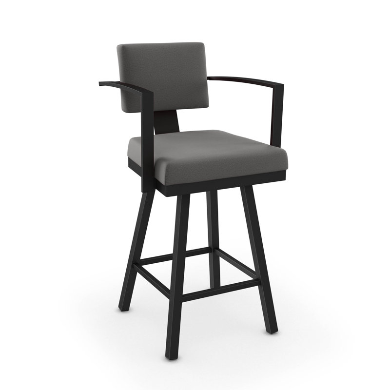 Tabouret de bar et de comptoir pivotant Athene, Tabouret de bar (siège d'une hauteur de 30 po), Gris froid clair