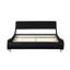 Lit plateforme en similicuir noir avec éclairage et contrôle, sans sommier, facile à assembler, cadre grand pour matelas, lumières à DEL, télécommande et support en bois, installation, noir, poids de 600 lb