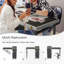 Manicure Trolley with Table, Black Foldable Traveling Nail Desk w/Storage, Worktable and Mirror