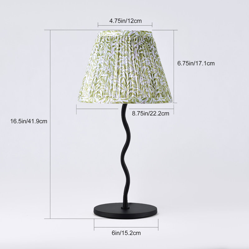 Ensemble de lampe de table florale avec abat-jour Ditsy vert pour filles