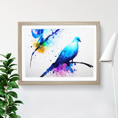 Dove Bird Splash Vol.5 Abstract 1 Piece Single Picture Frame Painting