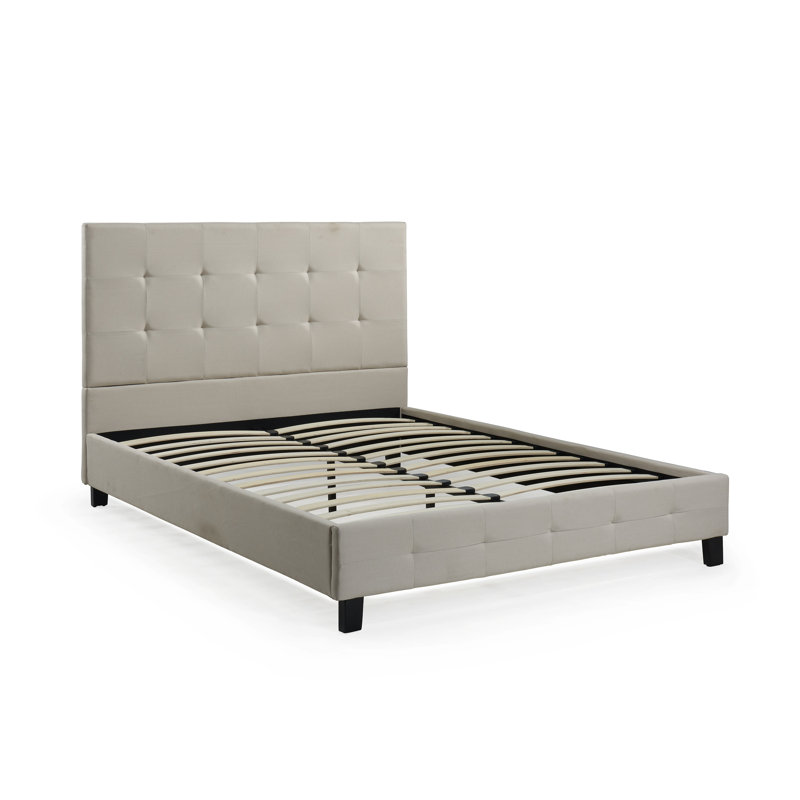 Abbi-Louise Upholstered Platform Bed, King, Bone