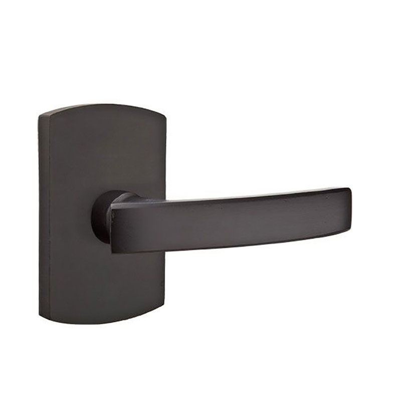 Durango Privacy (Bed & Bath) Door Lever with Rosette, Flat Black Bronze, Right